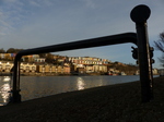 FZ011599 Colourful houses seen through pipes from Floating Harbour, Bristol.jpg